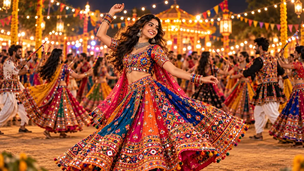traditional gujrati garba photo prompt for women