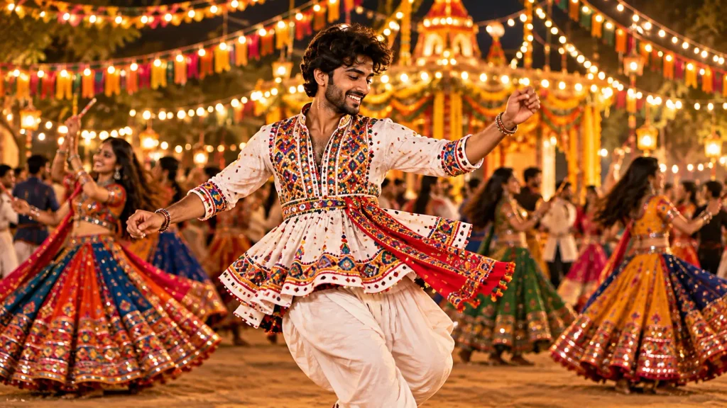 tradtional kediyu garba photo prompt for men