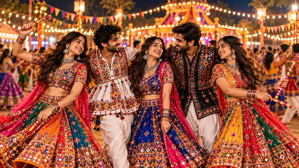 friends group garba photo prompt