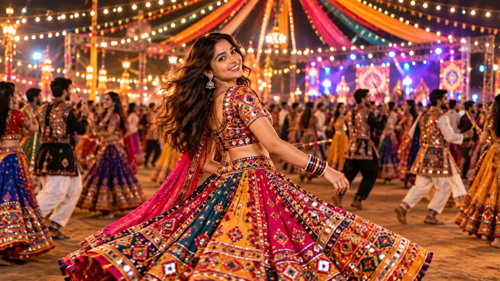 modern genz navratri garba portrait prompt