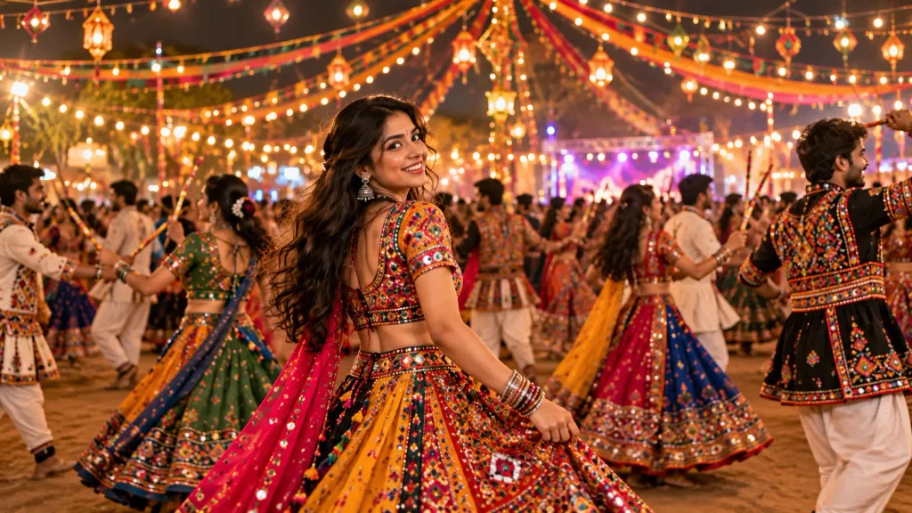 natural candid garba night photo prompt