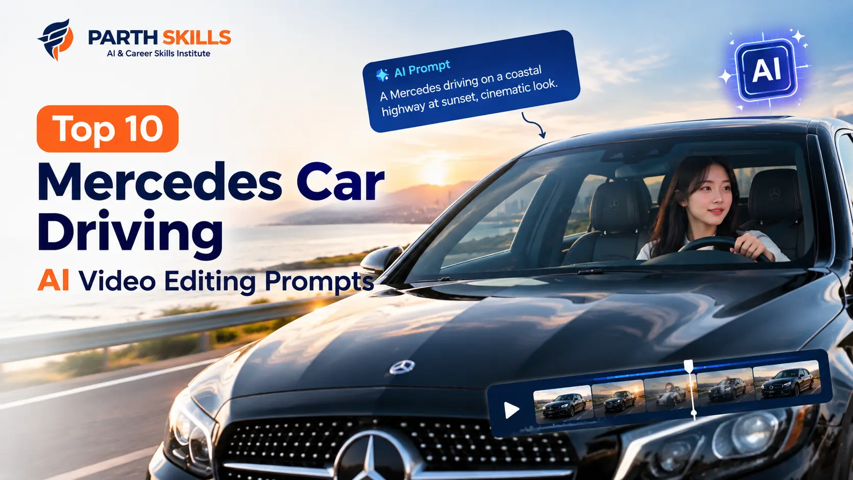 top 10 mercedes car driving prompt